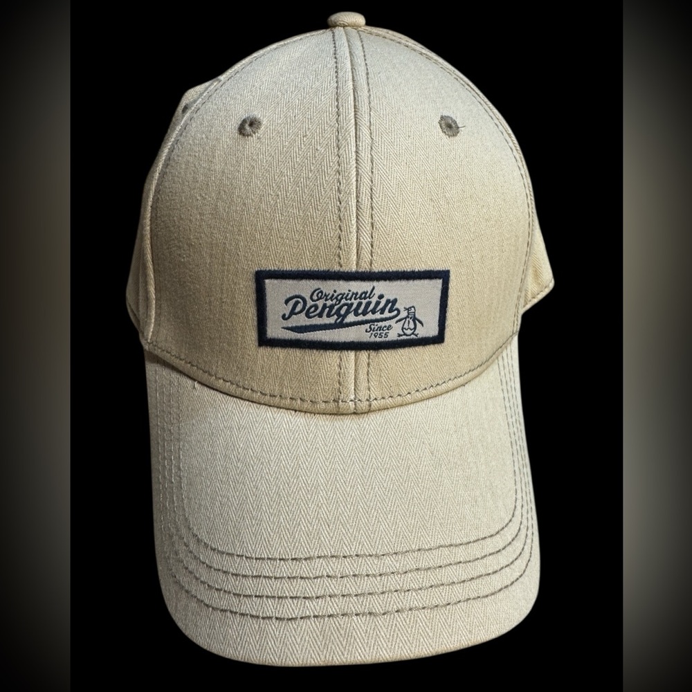 Original Penguin Cotton Twill Khaki Cap with Metal Logo and adjustable band
